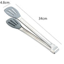 Axyaa Stainless Steel Kitchen Bread Tongs with No-Slip Handle