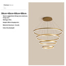 Axyaa Black LED Ring Chandelier Ceiling Light, Modern Circular Pendant for Kitchen, Living, and Dining Rooms.