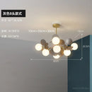 Axyaa Glass LED Designer Chandelier for Living, Dining, and Bedroom - Modern Room Decoration Lighting