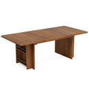 Axyaa 63-Inch Industrial Wooden Dining Table with Storage Shelves for 6-8, Rectangular Kitchen Furniture