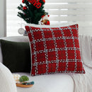 Axyaa Red Plaid Cushion Cover - 45x45cm Retro Christmas Decor for Home