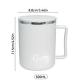 Axyaa Double-layer Stainless Steel Insulated Coffee Mug with Handle - Leak-proof Drinkware