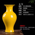 Axyaa Yellow Glazed Ceramic Vase - Elegant Home Décor and Craft Decoration