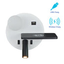 Axyaa LED Reading Wall Light with USB Charging, Wireless Sconce, Switch Bedside Lamp