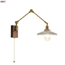 Axyaa Ceramic Wall Lamp Pull Chain Switch Up Down Bedroom Living Room Lighting LED