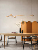 Axyaa Modern Wood Pendant Lights Dimmable LED Chandelier for Home Decoration