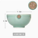 Axyaa Zodiac 4.5-inch Celadon Rice Bowl - Creative Twelve Chinese Zodiac Ceramic Tableware