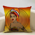 Axyaa African Lady Oil Painting Pillow Case Home Sofa Art Decoration Cover