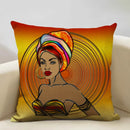 Axyaa African Lady Oil Painting Pillow Case Home Sofa Art Decoration Cover