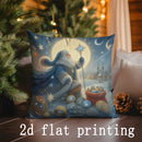 Axyaa Winter Animal Scene Pillow Cover for Sofa, Bedroom, Car - Rectangular Back Cushion