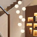 Axyaa LED Ring Stairs Pendant Light Chandeliers for Living Room and Dining Room