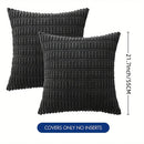 Axyaa Striped Corduroy Throw Pillow Covers - Boho European Style for Home Decor