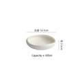 Axyaa White Ceramic Deep Salad Dessert Plate Set