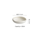 Axyaa White Ceramic Deep Salad Dessert Plate Set