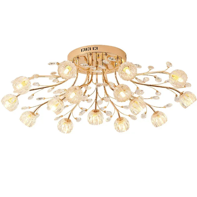 Axyaa Crystal Ceiling Light for Modern Light Luxury Dining Room, Living Room, and Exhibition Hall