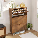 Axyaa 3-Drawer Wooden Shoe Storage Cabinet for Narrow Entryway