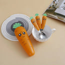 Axyaa Kids Carrot Tableware Set: Spoon, Fork, Flatware, Box - Kitchen Tools
