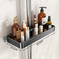 Axyaa Shower Head Holder Wall Mount Shampoo Rack with Integrated Storage Shelf