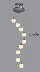 Axyaa Crystal Chandelier Stair Pendant Lamp Living Room Lighting