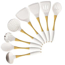 Axyaa White Gold Silicone Kitchen Utensils Set - Heat-resistant Cooking Tools