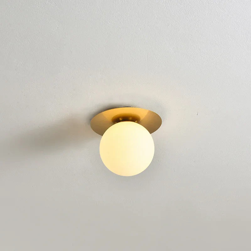 Axyaa Nordic Glass Ball Ceiling Lamp for Bedroom and Balcony, Indoor E27 Lighting