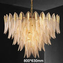 Axyaa Glass Chandelier: Luxury Pendant Lamp for Living Room Lighting