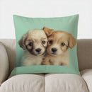 Axyaa Cozy Puppies Pattern Pillow Cover for Sofa, Bedroom, Car
