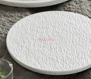 Axyaa Stone Grain Ceramic Steak Plate - Round Flat Dim Sum Sushi Plate