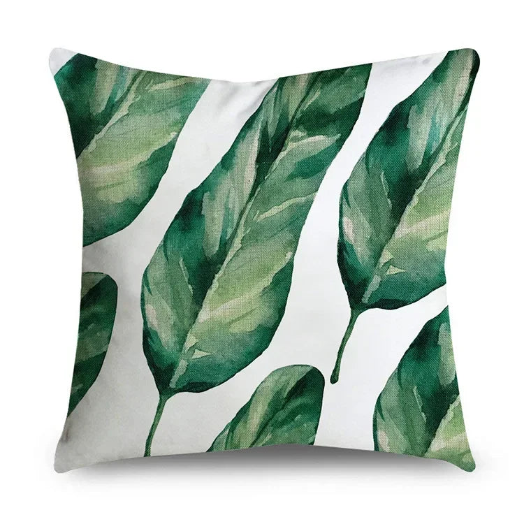 Axyaa Tropical Plant Leaves Pillowcase 45*45cm