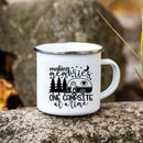Axyaa Campfire Enamel Mug | Happy Camping Adventure Cups | Camper Van Gift
