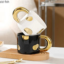 Axya Electroplated Ceramic Coffee Mug with Large Handle for Home and Office