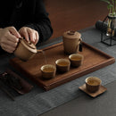 Axyaa Solid Wood Tea Tray - Elegant Snack Tray for Living Room & Dining Table