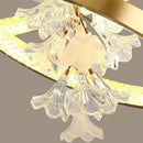 Axyaa Crystal Trumpet Flower Chandelier - Modern Minimalist Living Room Lighting