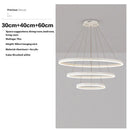 Axyaa Black LED Ring Chandelier Ceiling Light, Modern Circular Pendant for Kitchen, Living, and Dining Rooms.