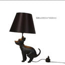 Axyaa Resin Dog Floor Lamp with Fabric Shade - Artistic LED Lighting for Living Room