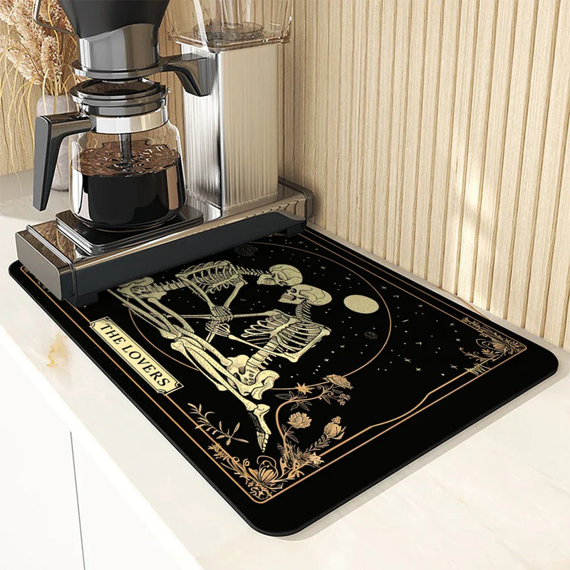 Axyaa Halloween Flower Diatoms Coffee Cup Drying Mat