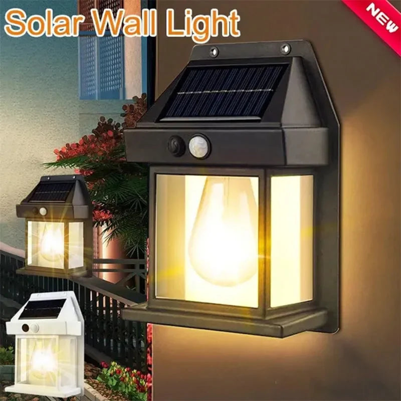 Axyaa Waterproof Solar Wall Lamp with Tungsten Filament for Home Garden