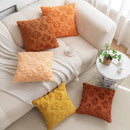 Embroidered Wool Maple Leaf Pillowcase by Axyaa - Halloween & Thanksgiving Orange Cushion Cover