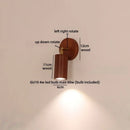 Axyaa Yellow Travertine Stone Wall Light Up Down Rotate Bedside Lamp