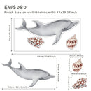 Kids Underwater World Theme Wall Stickers by Axyaa - Whale Dolphin Shell Sea Animals