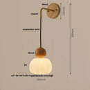 Axyaa LED Wall Sconce Walnut Wood Pull Chain Switch Art Light