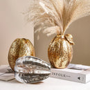 Axyaa Golden Star Fruit Vase: Elegant Ceramic Lemon Flowerpot for Home Decor