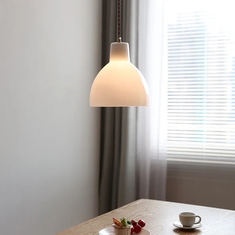 Axyaa White Glass LED Pendant Chandelier - Japan Style Hanging Lamp