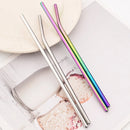 Axyaa Stainless Steel Straws Set for Drinks • Reusable and Colorful Kitchen Accessories