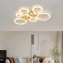 Axyaa Circle LED Chandelier: Luxury Dimmable Ceiling Lamp for Home Decor