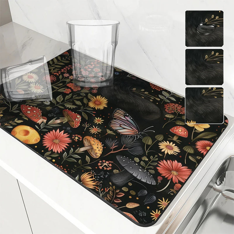 Axyaa Absorbent Drying Mat for Kitchen Plants Flowers Cup Table Decoration
