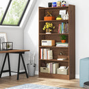 Axyaa 6-Tier Brown Bookcase, 72-inch Tall Modern Library Storage Bookshelf