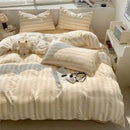 Axyaa Striped Washed Cotton Duvet Cover Set - 3/4pcs Bedding Set