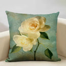 Axyaa Vintage Flower Cushion Cover 45x45cm Square Pillow Case Nostalgic Design