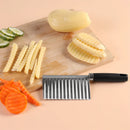 Axyaa Wavy Potato Cutter Kitchen Tool - Stainless Steel Handheld Slicer